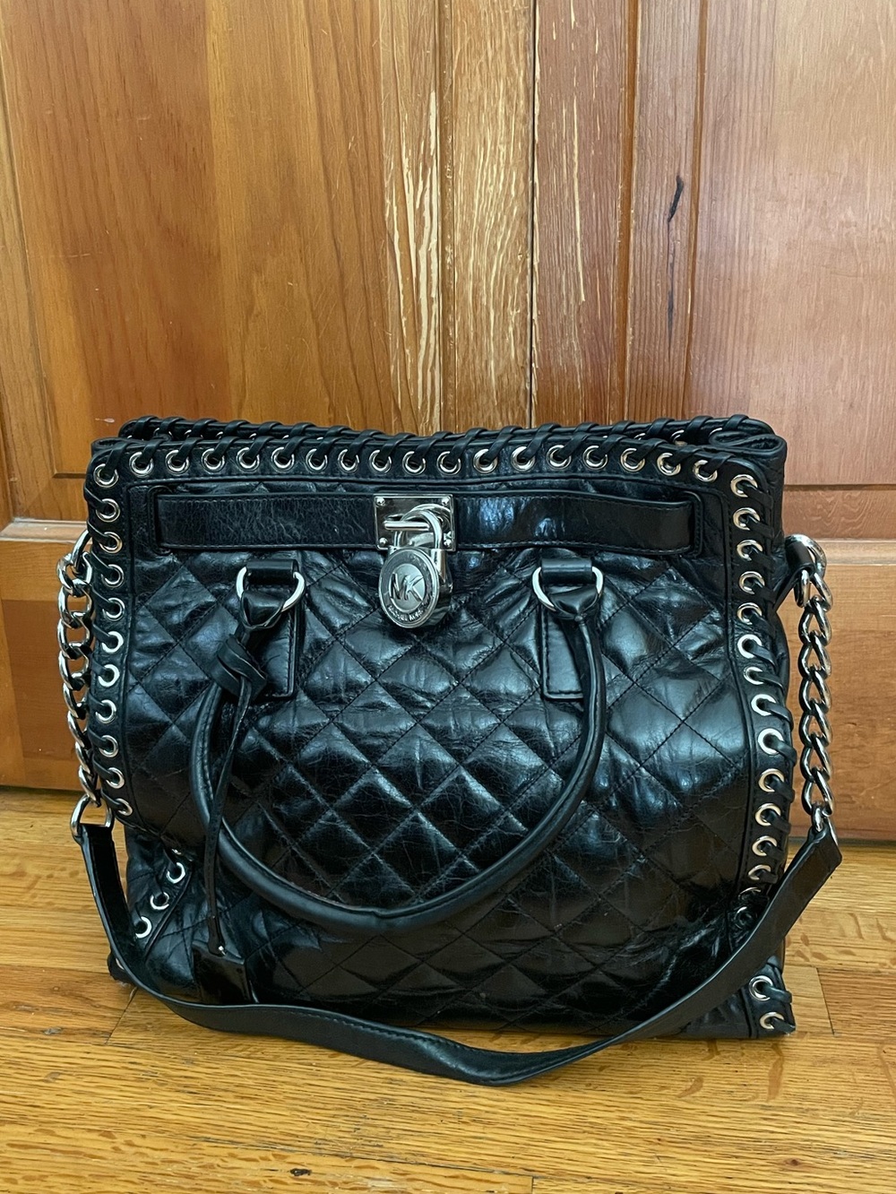 Michael Kors black leather bag